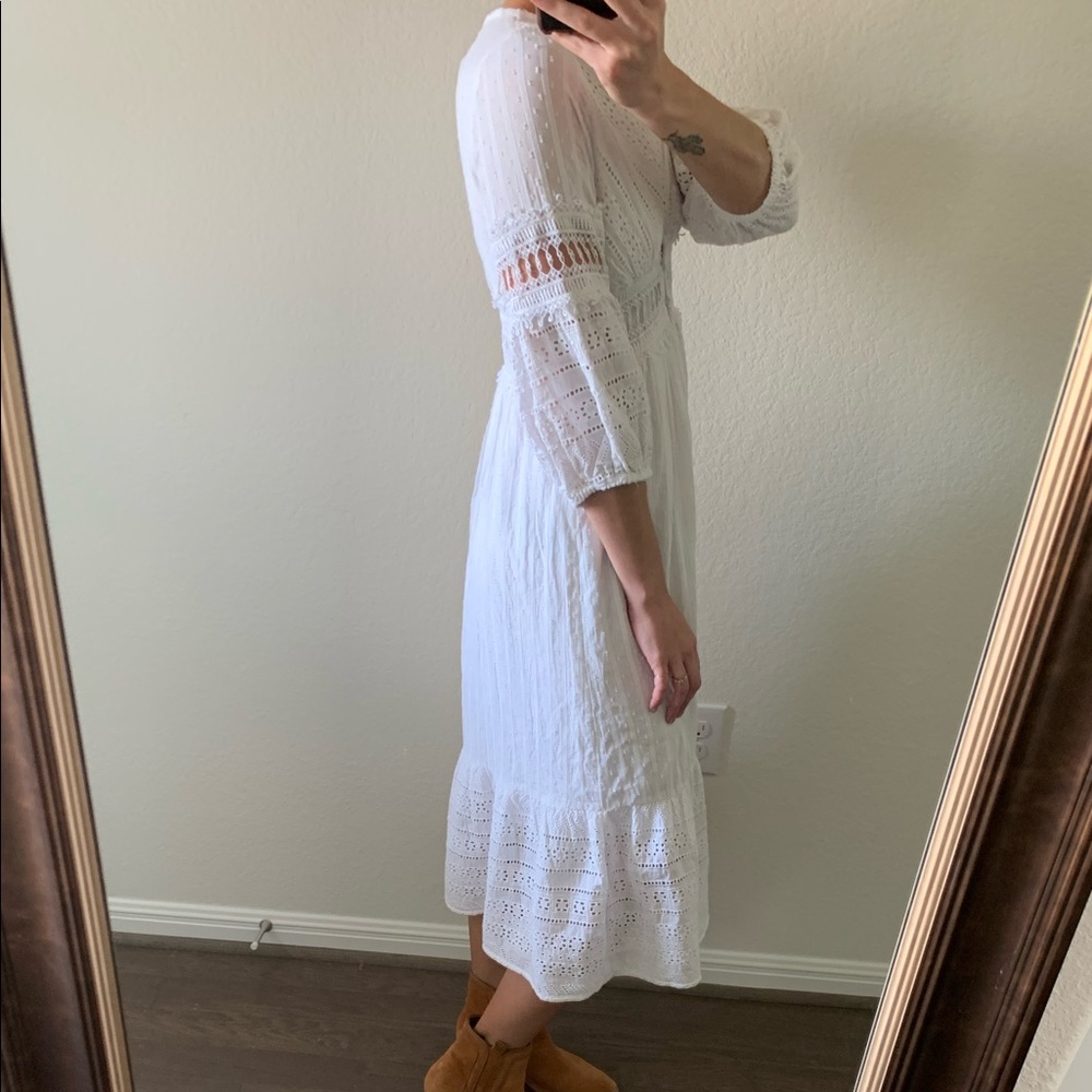 NEW! Anthropologie Ebba Eyelet white midi dress - Picture 10 of 10